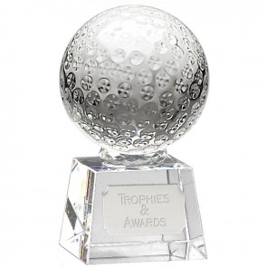 5 Inch Detailed Ball Golf Victory Optical Crystal Award