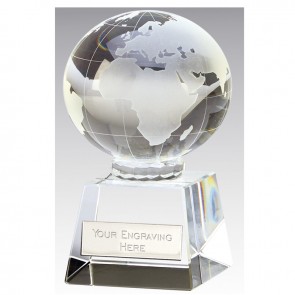 10cm Optical Victory Globe Crystal Award 9.6875
