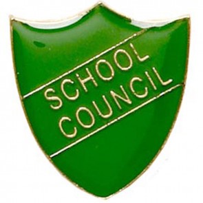 22 x 25mm Green School Council Shield Lapel Badge