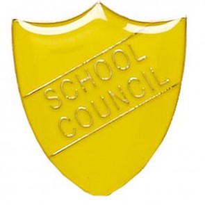22 x 25mm Yellow School Council Shield Lapel Badge