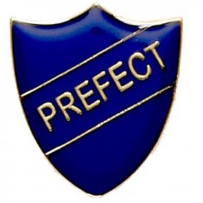 22 x 25mm Blue Prefect Shield Lapel Badge