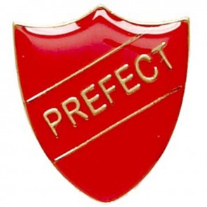 22 x 25mm Red Prefect Shield Lapel Badge