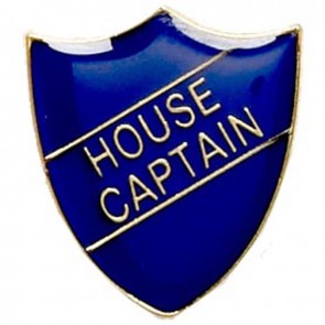 22 x 25mm Blue House Captain Shield Lapel Badge
