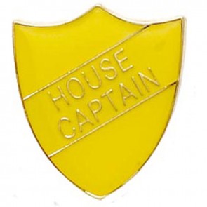 22 x 25mm Yellow House Captain Shield Lapel Badge