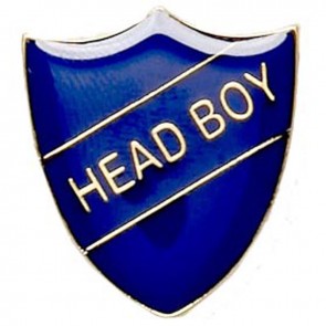 22 x 25mm Blue Head Boy Shield Lapel Badge