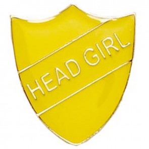 22 x 25mm Yellow Head Girl Shield Lapel Badge