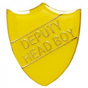 22 x 25mm Yellow Deputy Head Boy Shield Lapel Badge