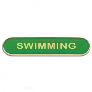  Green Swimming Rectangle School Metal Pin Badge