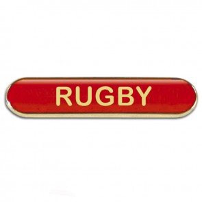  Red Rugby Rectangle School Metal Pin Badge