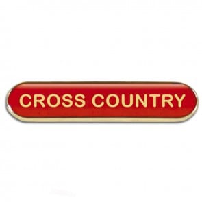  Red Cross Country Rectangle School Metal Pin Badge