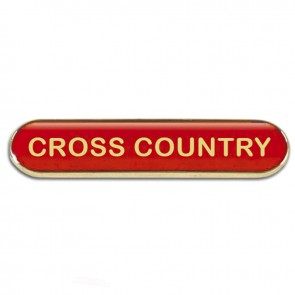  Red Cross Country Rectangle School Metal Pin Badge