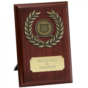 4 Inch Mahogany Effect Pure Laurel Plaque