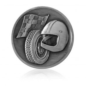2 Inch Racing Silver Finish Medal