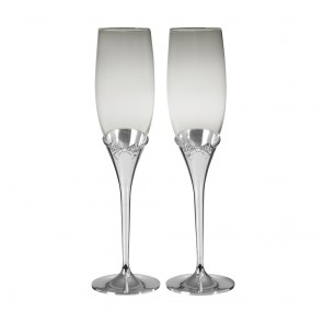 10 Inch Crystal Bow Wedding & Anniversary Occasions Champagne Flutes