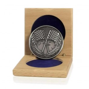 60mm Silver Motor Racing Cased Medal