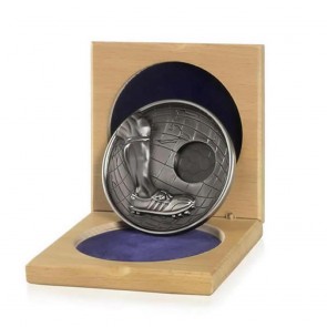 86mm Silver Football Centre Cased Medal