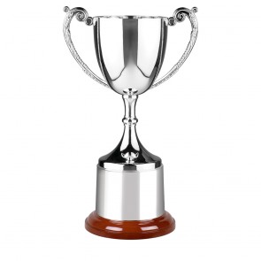 8 Inch Leaf Inlay Handles & Tall Plinth Endurance Trophy Cup