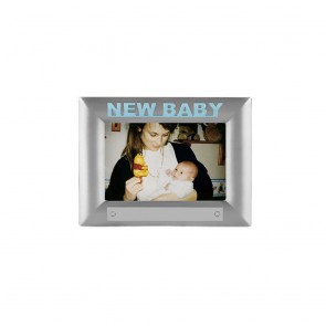 7 x 5 Inch Blue New Baby Satin Finish Christening Jaunlet Photo Frame