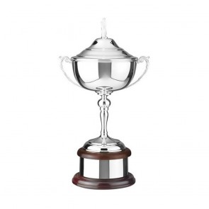 12 Inch High Stem & Golf Figurine Lid Golf Challenge Trophy Cup