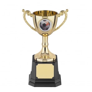 5 Inch Gold Finish Leaf Handle Worldwide Trophy Cup