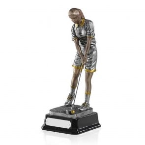 9 Inch Female Putter Golf Golden Lion Figure Award