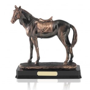10 Inch Elegant Horse Equestrian Golden Lion Sculpture