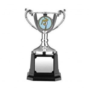 5 Inch Silver Finish Leaf Handle Worldwide Trophy Cup