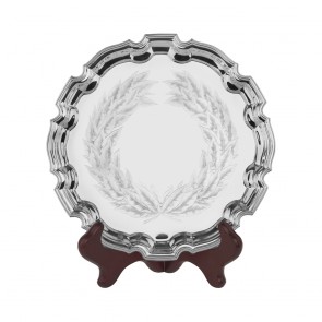 10 Inch Laurel Wreath Inlay Jaunlet Chippendale Tray