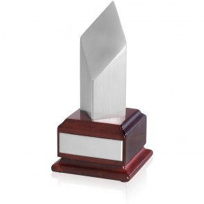 8 Inch Silver Finish Diamond Shaped Timezone Award