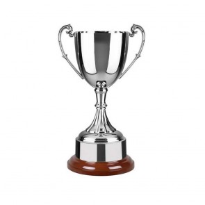 7 Inch Vintage Handles & Wooden Base Endurance Trophy Cup