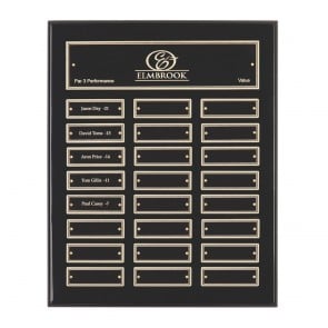 13 x 11 Inch Gloss Black With 24 Brass Plates Victory Plaque