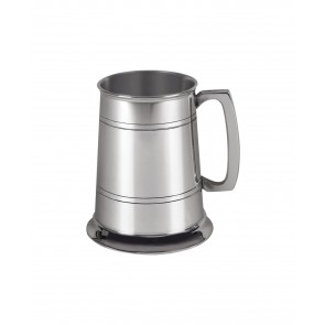 Pewter 1 Pint Glass Bottom Tankard