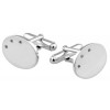 Sterling Silver Diamond 3 Stone Oval Cufflinks