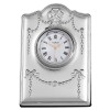 Sterling Silver Ribbon Detailed Mini Clock With Velvet Back