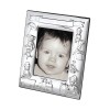 Silver 10x8cm Engraved Christening Photo Frame With Mahogany Back