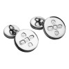 Sterling Silver Round With Chain Cufflinks