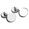 Sterling Silver Plain Oval With Chain Cufflinks