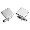 Sterling Silver Simple Square With Post Cufflinks