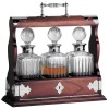 Mahogany Triple Tantalus With Sterling Silver Brackets