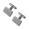 Sterling Silver Plain Rectangle T Bar Cufflinks