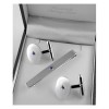 Sterling Silver Sapphire Tie Slide And Cufflinks Set