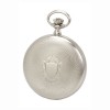 Chrome Spring Wound Dotted Patterned Pocket Watch With Chain