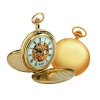 Chrome Gold Look Full Hunter Mechanical Skeleton Pocket Watch