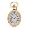 Gold Plated Quartz Oval Shaped Pendant Watch