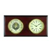 Rectangular Veneered Barometer And Clock