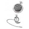 Chrome Celtic Knot Quartz Pocket Watch And Chain