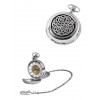 Chrome Celtic Knot Spring Wound Skeleton Chain And Pocket Watch