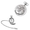 Chrome Golfer Quartz Pocket Watch With Chain