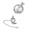 Chrome Brides Father Quartz Pocket Watch With Chain