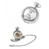 Chrome Brides Father Spring Wound Skeleton Pocket Watch With Chain